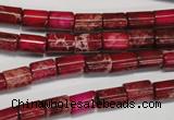CDT590 15.5 inches 6*8mm tube dyed aqua terra jasper beads