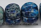 CDT60 15.5 inches 26*35mm pumpkin dyed aqua terra jasper beads