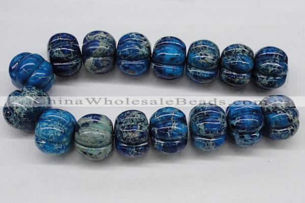 CDT60 15.5 inches 26*35mm pumpkin dyed aqua terra jasper beads