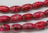 CDT605 15.5 inches 8*12mm rice dyed aqua terra jasper beads