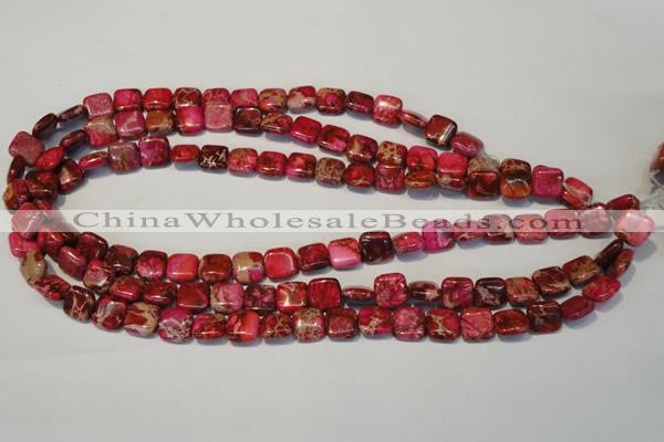 CDT621 15.5 inches 12*12mm square dyed aqua terra jasper beads