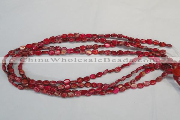 CDT641 15.5 inches 6*8mm oval dyed aqua terra jasper beads