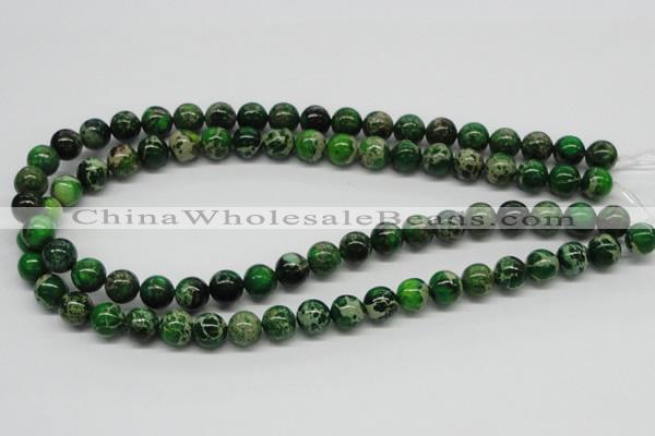 CDT69 15.5 inches 10mm round dyed aqua terra jasper beads