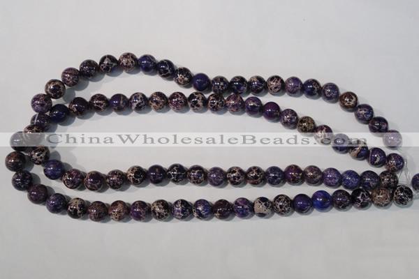 CDT696 15.5 inches 10mm round dyed aqua terra jasper beads