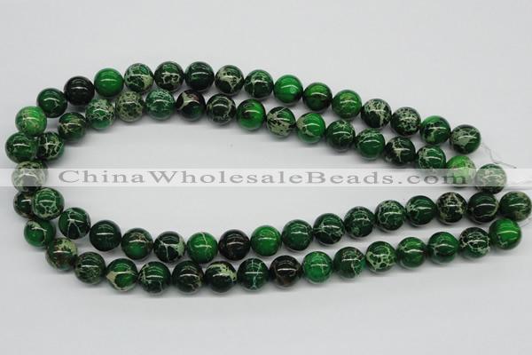 CDT70 15.5 inches 12mm round dyed aqua terra jasper beads