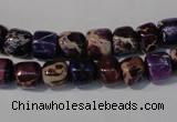 CDT705 15.5 inches 6*8mm nuggets dyed aqua terra jasper beads