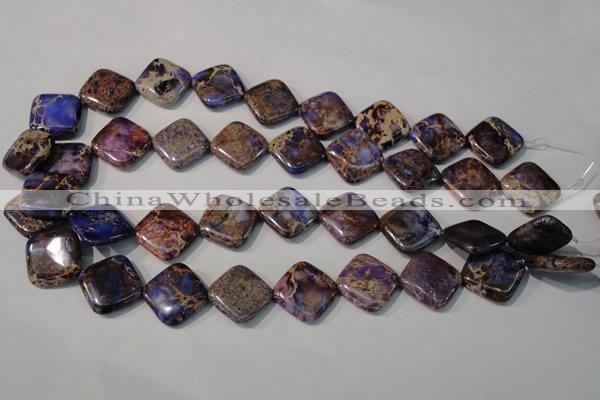 CDT720 15.5 inches 18*18mm diamond dyed aqua terra jasper beads