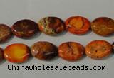 CDT750 15.5 inches 12*14mm oval dyed aqua terra jasper beads