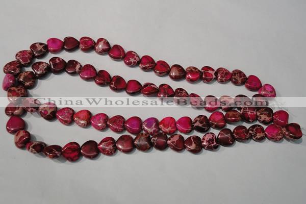 CDT792 15.5 inches 12*12mm heart dyed aqua terra jasper beads