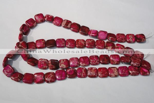 CDT794 15.5 inches 14*14mm square dyed aqua terra jasper beads