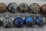 CDT815 15.5 inches 12mm round dyed aqua terra jasper beads wholesale