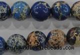 CDT816 15.5 inches 14mm round dyed aqua terra jasper beads wholesale