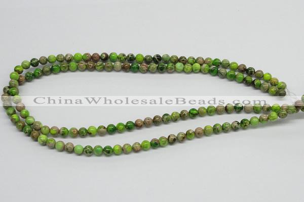 CDT82 15.5 inches 6mm round dyed aqua terra jasper beads