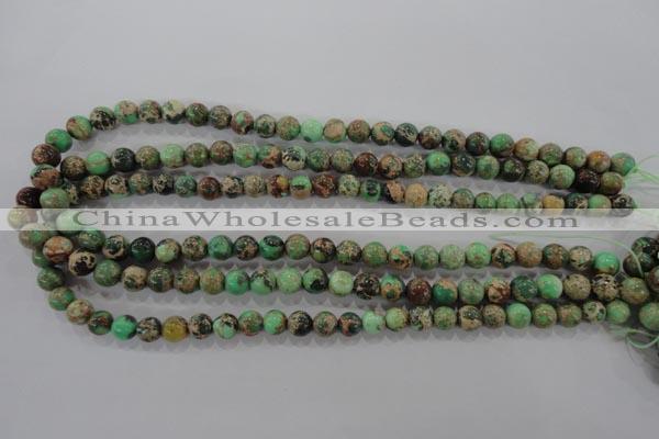 CDT852 15.5 inches 8mm round dyed aqua terra jasper beads wholesale