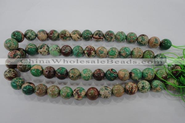 CDT855 15.5 inches 14mm round dyed aqua terra jasper beads wholesale