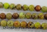 CDT862 15.5 inches 8mm round dyed aqua terra jasper beads wholesale