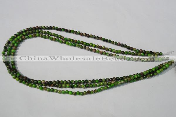 CDT920 15.5 inches 4mm round dyed aqua terra jasper beads
