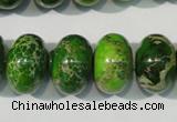 CDT928 15.5 inches 12*18mm rondelle dyed aqua terra jasper beads