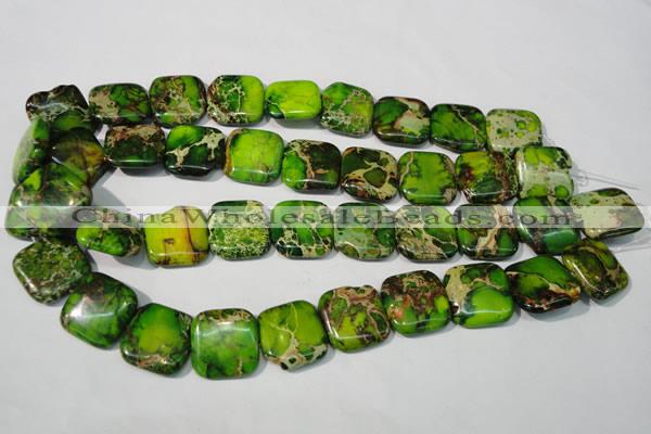 CDT947 15.5 inches 20*20mm square dyed aqua terra jasper beads