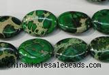 CDT972 15.5 inches 13*18mm oval dyed aqua terra jasper beads