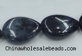 CDU03 15.5 inches 18*25mm flat teardrop natural blue dumortierite beads