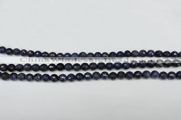 CDU111 15.5 inches 6mm faceted round blue dumortierite beads