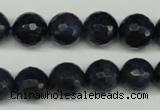 CDU112 15.5 inches 8mm faceted round blue dumortierite beads