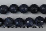 CDU114 15.5 inches 12mm faceted round blue dumortierite beads