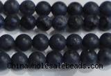 CDU200 15.5 inches 4mm round matte blue dumortierite beads