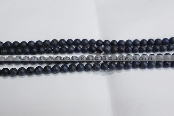 CDU201 15.5 inches 6mm round matte blue dumortierite beads