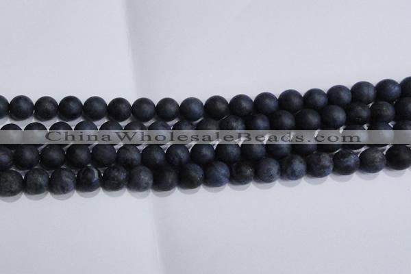 CDU204 15.5 inches 12mm round matte blue dumortierite beads