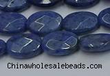 CDU217 15.5 inches 10*14mm faceted oval blue dumortierite beads