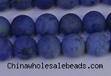 CDU302 15.5 inches 8mm round matte blue dumortierite beads