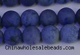 CDU303 15.5 inches 10mm round matte blue dumortierite beads