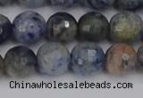 CDU311 15.5 inches 10mm faceted round blue dumortierite beads