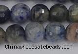 CDU312 15.5 inches 12mm faceted round blue dumortierite beads