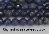 CDU315 15.5 inches 4mm faceted round blue dumortierite beads