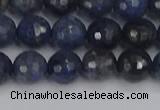 CDU317 15.5 inches 8mm faceted round blue dumortierite beads