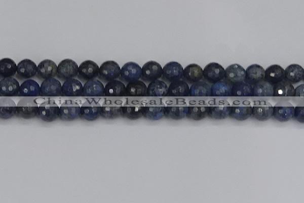 CDU319 15.5 inches 12mm faceted round blue dumortierite beads