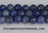 CDU322 15.5 inches 4mm faceted round blue dumortierite beads