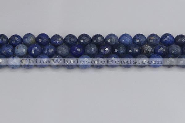 CDU325 15.5 inches 10mm faceted round blue dumortierite beads