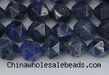 CDU330 15.5 inches 6mm faceted nuggets blue dumortierite beads