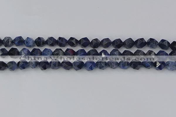 CDU331 15.5 inches 8mm faceted nuggets blue dumortierite beads