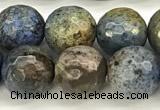 CDU381 15 inches 8mm faceted round dumortierite beads