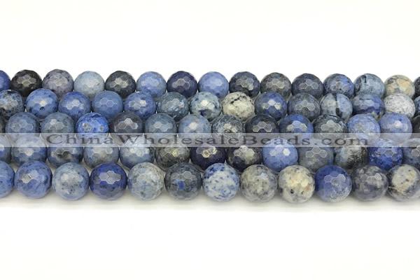 CDU386 15 inches 8mm faceted round dumortierite beads