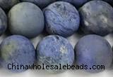 CDU393 15 inches 10mm round matte dumortierite beads