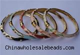 CEB05 5pcs 6mm width gold plated alloy with enamel bangles wholesale