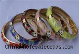 CEB07 5pcs 11.5mm width gold plated alloy with enamel bangles wholesale