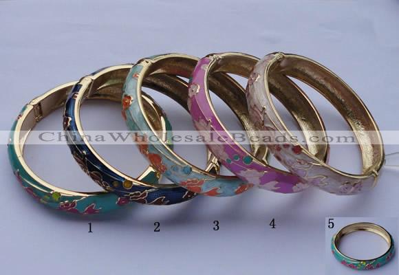CEB09 5pcs 11.5mm width gold plated alloy with enamel bangles wholesale