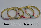 CEB100 6mm width gold plated alloy with enamel bangles wholesale